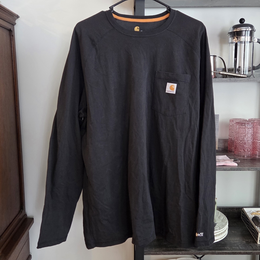 Cool Carhartt Men's Black Long Sleeve Shirt XL Cozy Soft